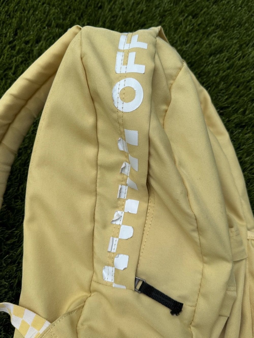 Vans Off The Wall Yellow/white Skateboard Backpack Travel Gym School - Picture 5 of 9